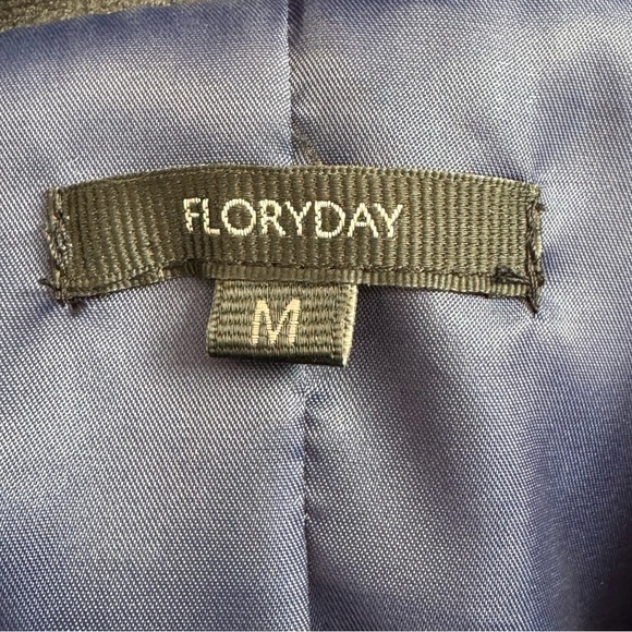 Bohemian Velvet Trim Long Blazer Tribal Print Native Indie Colorful Floryday Med - Picture 8 of 9